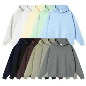 400GSM Oversized Frency Terry Autumn Winter Casual Cotton Men Woven High Quality Top Solid Color Hoodies Sweatshirt Streatwear