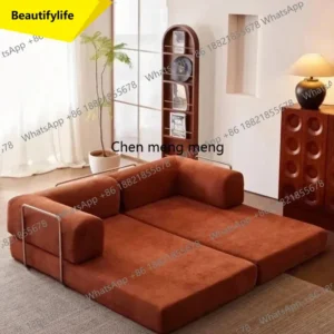 01A Mid Century Minimalist Retro High-end Corduroy Living Room Sofa Compressed Sofa Show Sofa Bed Individual Divano Patio Furnit