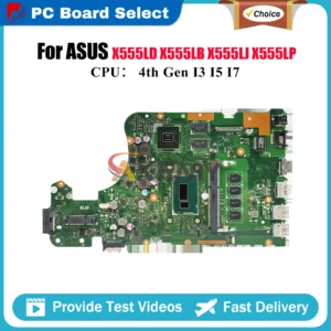 X555LD Laptop Motherboard For ASUS R557L VM510L X555LJ R556L VM590L FL5800L W519L X555LB DX992L FL5600L Mainboard I3 I5 I7 CPU