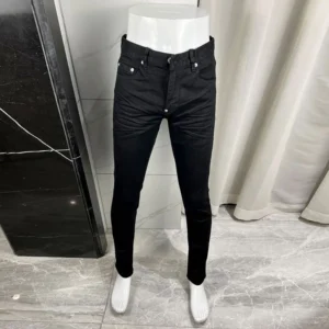 Y2KDesigner Fashion New Black Men's Jeans Washed Nostalgic Stretch Slimming Jeans High Street Brand Pants Hombre