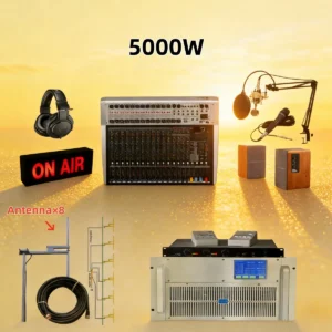 All-Inclusive 5KW(5000W) FM Transmitter System | Emergency Broadcast & Stage Audio | Remote Monitoring Feature