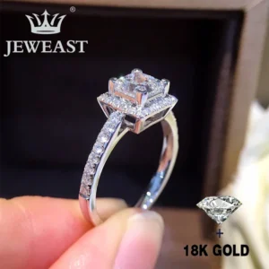 Natural Diamond 18K Gold Pure Gold Ring Beautiful Gemstone Ring Good Upscale Trendy Classic Party Fine Jewelry Hot Sell New 2025
