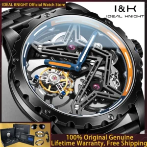 IDEAL KNIGHT 6803 Tourbillon Watch Cool Luxury Great Wall Series All Transparent Hollow Watch Men All Automatic Mechanical Watch