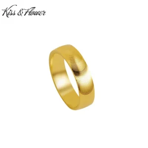 KISS&FLOWER 24KT Gold Shiny Cat Eye Ring For Women Men Fine Jewelry Wholesale Wedding Party Valentine Girl Boyfriend Gift RI194