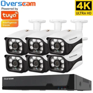 Tuya Smart Life 8MP Security Camera System H.265 POE NVR Audio Home Dome/Bullet Outdoor Microphone Video Surveillance Camera Set