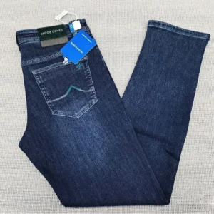 OECHSLI Jeans Thick Cotton Men 2025 Autumn Winter new Straight Middle waist casual elastic size 30-40 Long Pants